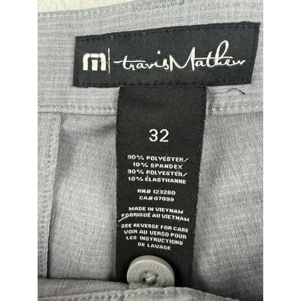TravisMathew Mens Grey Micro‎ Stripe Performance Golf Shorts Size 32 Stretch